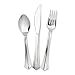 Plastic Cutlery, 25 ea Forks/Knives/Spoons, 75/PK, Silver