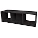 Way Basics zBoard Eco 3 Cubby Storage Bench Stackable, Black Wood Grain