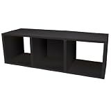 Way Basics Eco 3 Cubby Storage Bench, Black