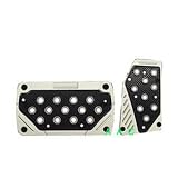 Universal Fit Silver Racing Pedal With Black Insert - Automatic Transmission