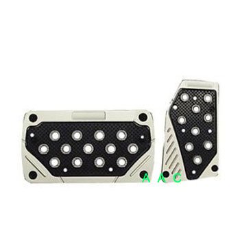Universal Fit Silver Racing Pedal With Black Insert - Automatic Transmission