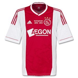 12-13 Ajax Home Jersey + White Champions Transfer-XXL