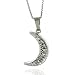 14K Diamond Half-Moon Pendant w/ 18 Box Chain