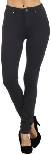 ToYou Apparel Women's Moleton Colors Pants Basic Skinny Leg Stretch Cotton Jeggings