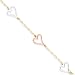 14k Gold Tri-color Heart Bracelet
