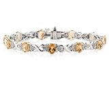14k White Gold Diamond and Citrine Bracelet