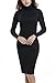 ACEVOG Women's Turtleneck Ribbed Long Sleeve Knit Sweater Dresses