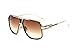Gobiger Aviator Sunglasses for Men 100% UV Protection Goggle Alloy Frame 59mm Lens Width (Gold Frame, Brown)