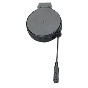 Coleman Cable 04633 30-Foot Retractable Extension Cord Reel with Triple Outlet