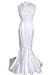 New Formosa Bridelite Mermaid White Satin Wedding Gown Dress Sz 6 Fl21