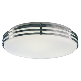 American Fluorescent BBF213SAEC Bilbao Flushmount, Satin Aluminum Finish, 13-Inch by American Fluorescent