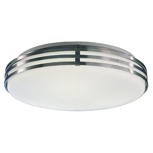 American Fluorescent BBF213SAEC Bilbao Flushmount, Satin Aluminum Finish, 13-Inch by American Fluorescent