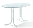 Sieger 152/W Boulevard-Klapptisch mit mecalit-Pro-Platte 140 x 90 cm, Stahlrohrgestell wei�, Tischplatte Marmordekor wei�