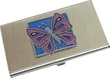 Pink Butterfly Business Card Holder / Case