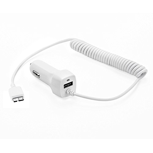 OmniINC Rapid Retractable Dual Car Charger with Extended 1.3M/ 4FT Charging Cable W/ USB Port and LED Indicator for Samsung Galaxy S5 / Galaxy Note 3