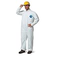 DuPont TY120S Disposable Tyvek White Coverall Suit 1412, Size XXXLarge, Sold by the Each