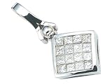 0.90 cts Invisible Set Pendant - 18kt White or Yellow Gold LIFETIME WARRANTEE