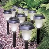 Outdoor Living : 10Pk Plastic Solar Lights -Black