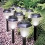 10Pk Plastic Solar Lights -Black