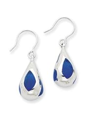 Sterling Silver Blue Resin Raindrop Earrings QE1576"