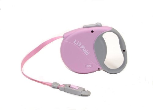 Lil Pals Retractable Leash - Extends 12-Feet long - For dogs up to 16# - Pink