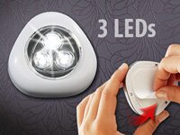 Lunartec "Stick &amp; Push" Light mit 3 wei&Atilde;�en LEDs 