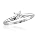14k White Gold Solitaire Princess Cut Diamond Engagement Bridal Ring Band (GH, I, 0.10 carat)