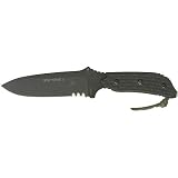 Tops Knives MIL05 Mil-SPIE 5 (Military-Special Projects Individual Equipment) Fixed Blade Knife with Black Linen Micarta Handles