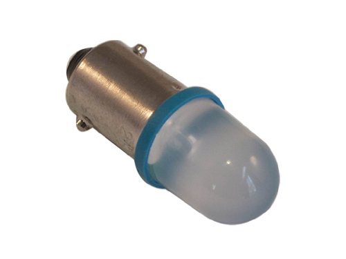 24V AC/DC Blue LED Miniature Bayonet BA9s 9mm Base Replacement Bulb for Indicator Pilot Light (Pack of 2)