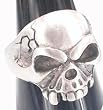 Unique Skull Skeleton King Detailed Pewter Ring