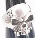 Unique Skull Skeleton King Detailed Silver Tone Pewter Ring