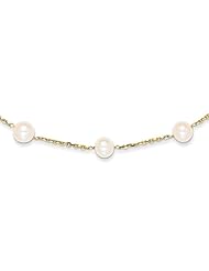 14k Yellow Gold 18in Cultured Pearl Necklace. Metal Wt- 2.5g