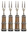 Decorative Shrimp Fork with Beaded Horn Handle Set of Four