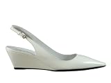 Prada Women's White Spazzolato Wedge Heels Shoes