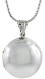 Sterling Silver Plain Round Locket, 1 1/8 inch