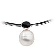 14K White Gold Paspaley South Sea Cultured Pearl and Onyx Pendant - 12.00mm