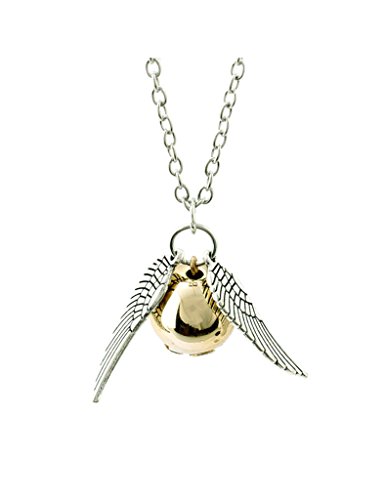 Bronze Tone Golden Snitch Harry Potter The Deathly Hallows Wing Charm Gold Ball Pendant Chain Necklace