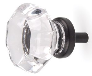 Finest OIL Rubbed Bronze OLD Town 24% Lead Crystal Glass Knob Pulls.