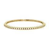 18k Yellow Gold Flexible 1.38ct Diamond Bangle - 7 Inch