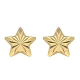 14k Yellow Gold Star Earrings