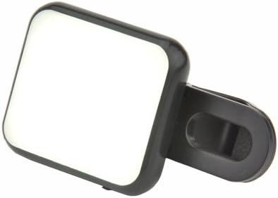 Cuty Portable Mini 8 LED Dimmable Selfie Light Cellphone Camera Flash Fill-in Light Pocket Spotlight Photo Video Light Lamp for iPhone Samsung HTC Nokia iPad Other Smartphones Tablets (RoundBlack)