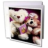 Teddy Bears - Teddy Bear reading - Greeting Cards-12 Greeting Cards with envelopes