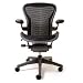 Aeron Chair Basic by Herman Miller- Graphite Frame - Carbon Wave Size C (Large)