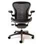 Aeron Chair - Basic by Herman Miller - Graphite Frame - Carbon Wave Size B (Medium)