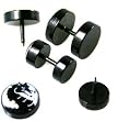 Fake Piercing Ear Plugs with Black Dragon Design - Sizes: Small Sold as a Pair Fake Piercing Ear Plugs with Black Dragon Design - Sizes: Small Sold as a Pair