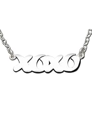 925 Sterling Silver Script XOXO Pendant Necklace