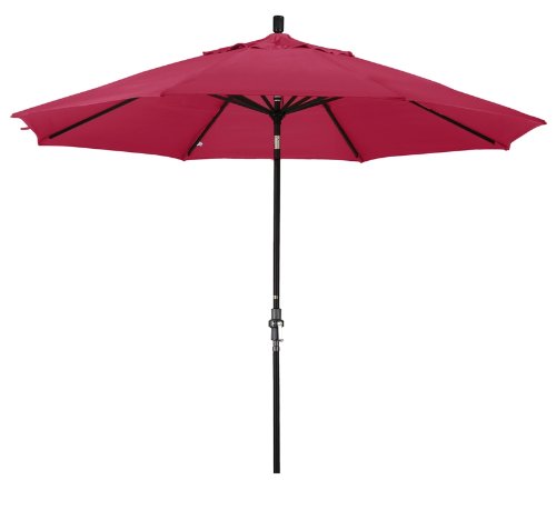 California Umbrella 11-Feet Aluminum Market Umbrella with Black Pole, Jockey Red
