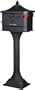 Solar Group PED0000B Large Cast Aluminum Pedestal Mailbox, Black