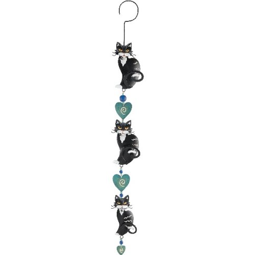 Here Kitty Tuxedo Black & White Cat Hanging Garden Decor Here Kitty Tuxedo Black & White Cat Hanging Garden Decor