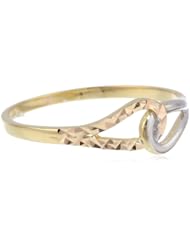 14k Tri-Color Gold Link Ladies Ring, Size 7